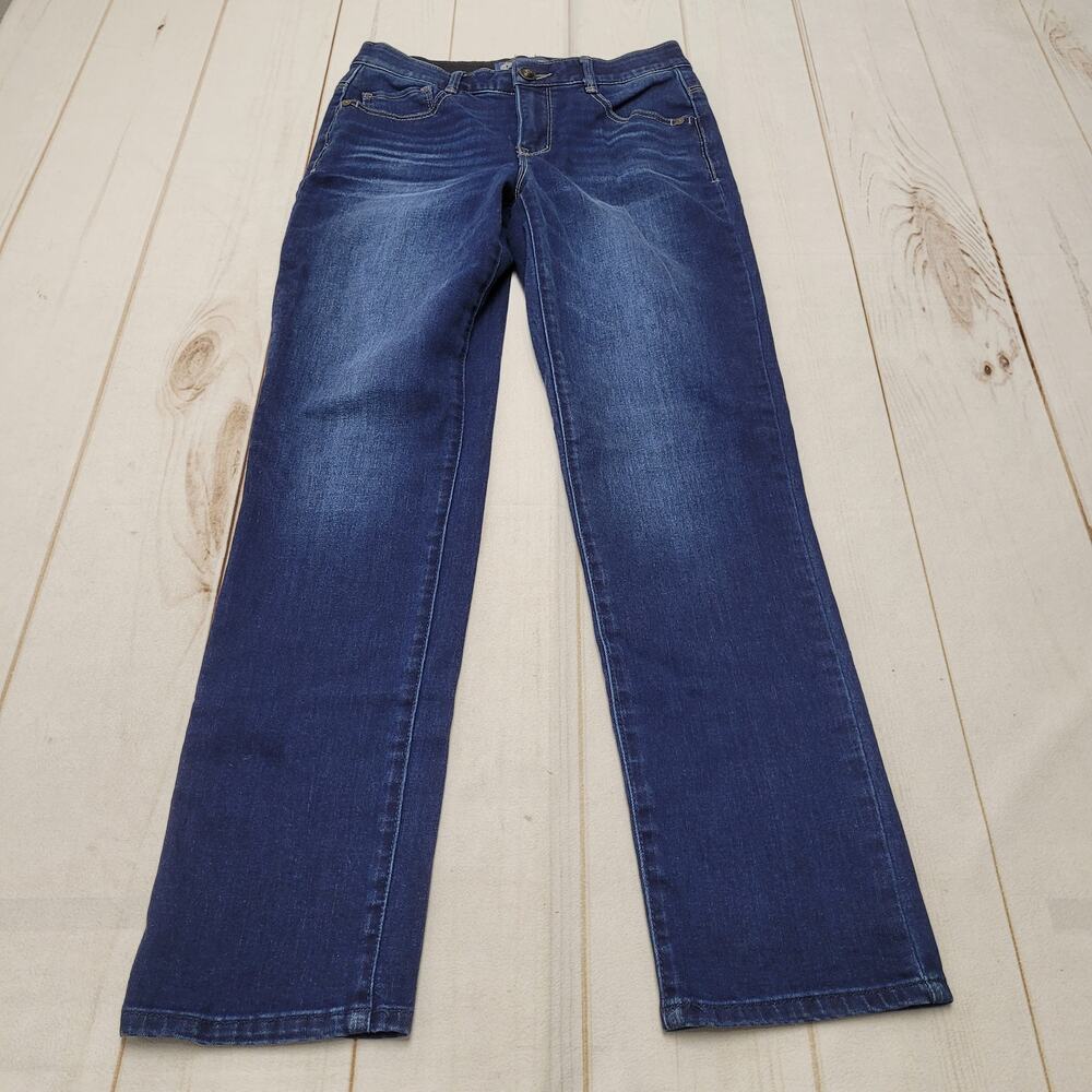 Democracy Absolution high rise straight leg jeans dark wash stretch 4